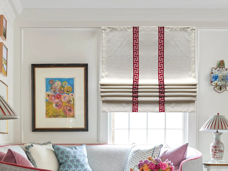 Roman Shade With Trim and Lining Window Blinds Light - Etsy | Etsy (US)