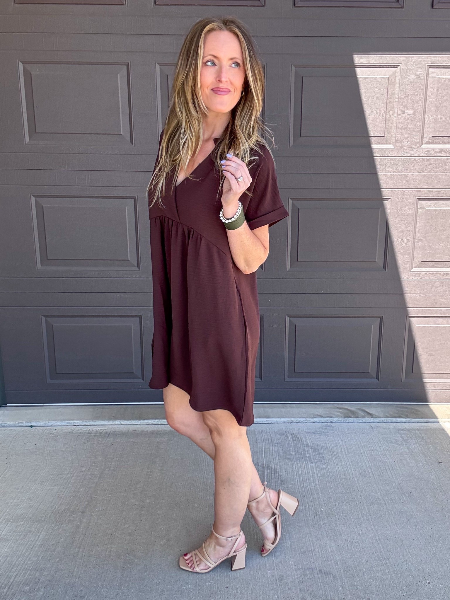 Absolutely obsessed with this brown, short v-neck tshirt dress! 🤎 So fun and comfortable too! Wearing a small.

As an Amazon Influencer I earn common qualifying purchases.

Brown dress, spring dresses, mom style, fun spring dress, spring fashion 2026, comfortable and cute spring dress, fun styles, summer dress, wedding guest dress 

#LTKootd #LTKMidsize #LTKOver40