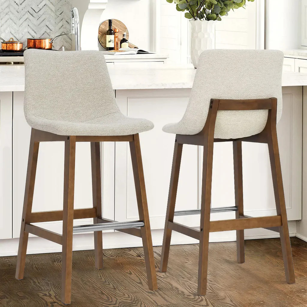 South 28.5" Modern Upholstered Bar Stool (Set of 2) | Pop Maison