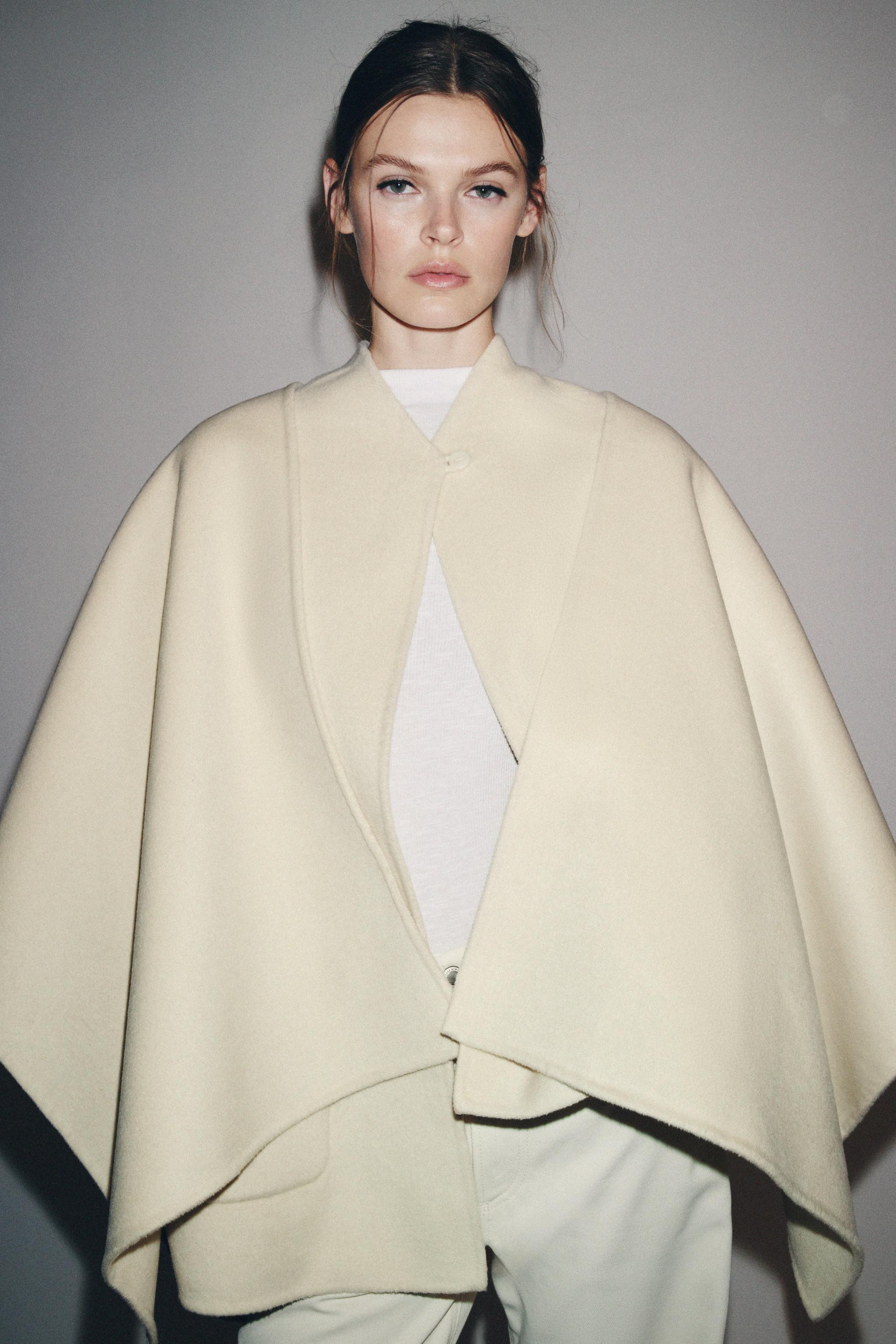 ZW COLLECTION WOOL BLEND CAPE COAT | Zara US