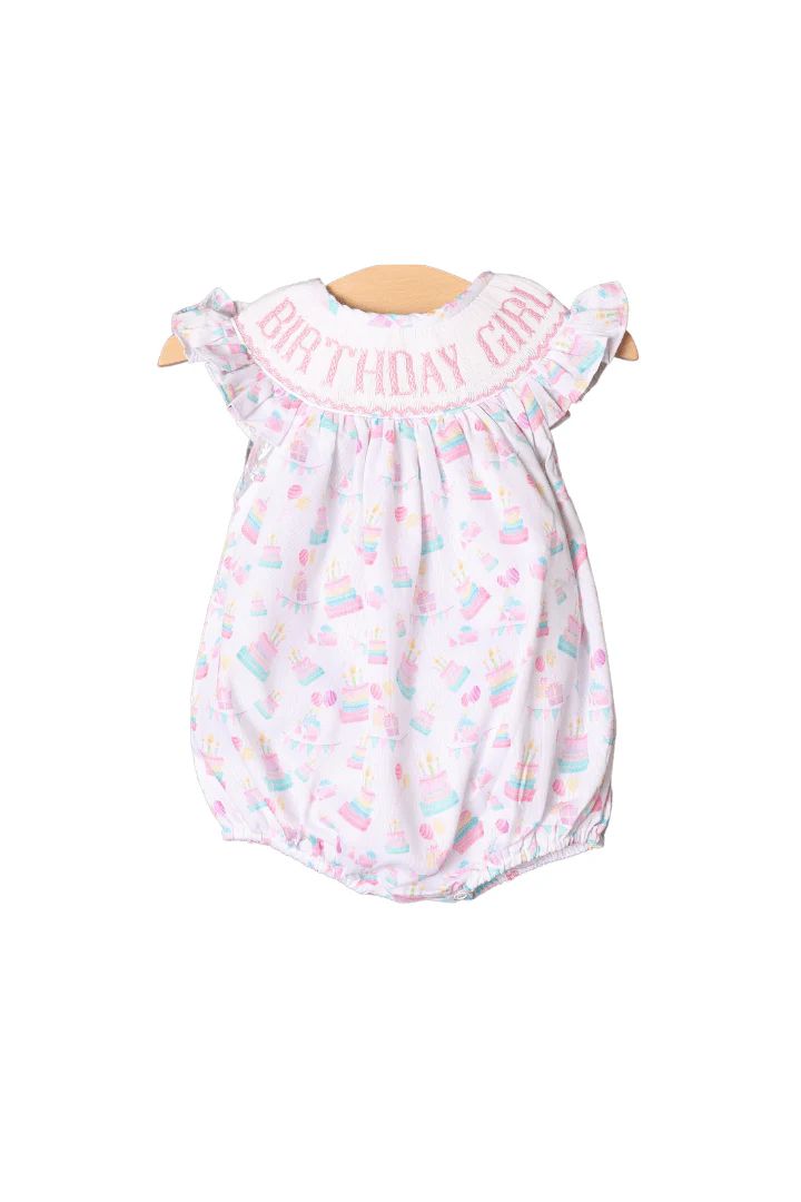 Hand Smocked Birthday Girl Bubble | The Smocked Flamingo