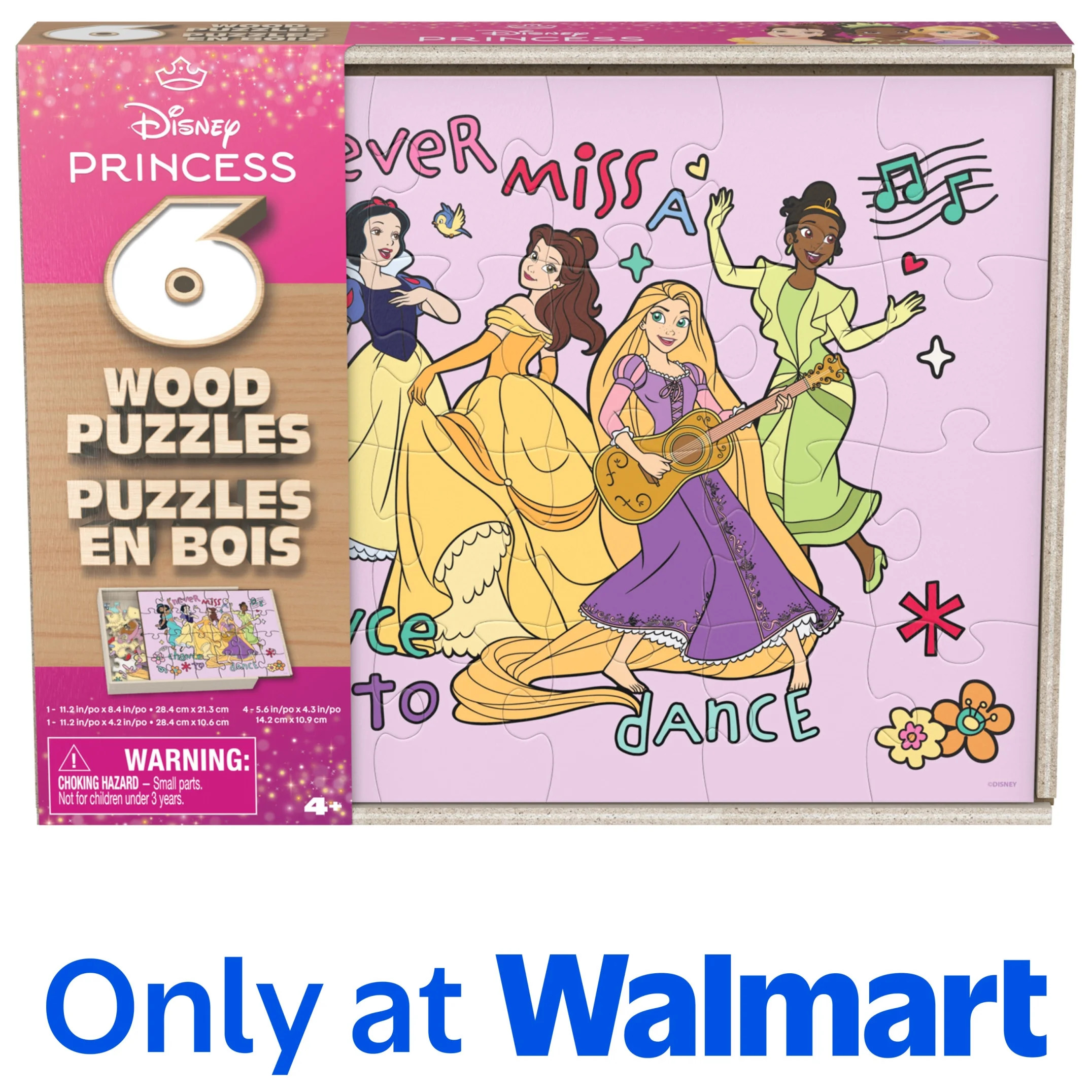 Spin Master Games, Disney Princes 6-Pack of Wooden Jigsaw Puzzles, for Ages 3 and up | Walmart (US)