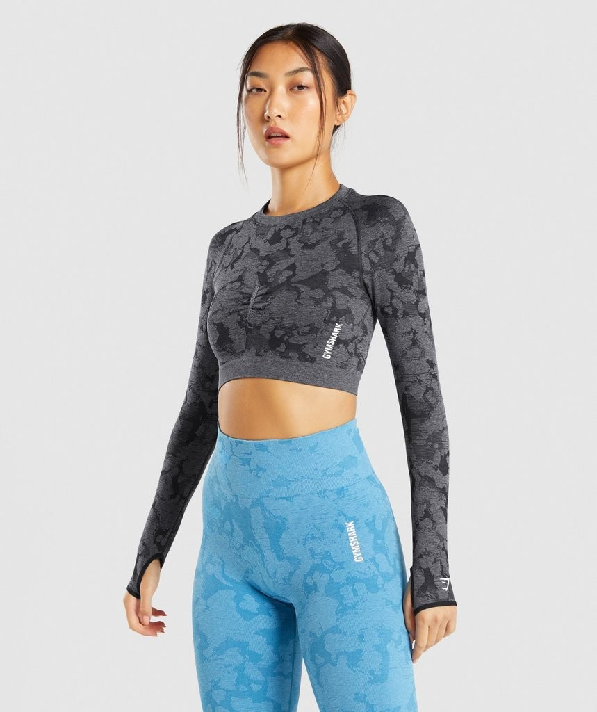 adapt camo seamless long sleeve crop top | Gymshark (Global)