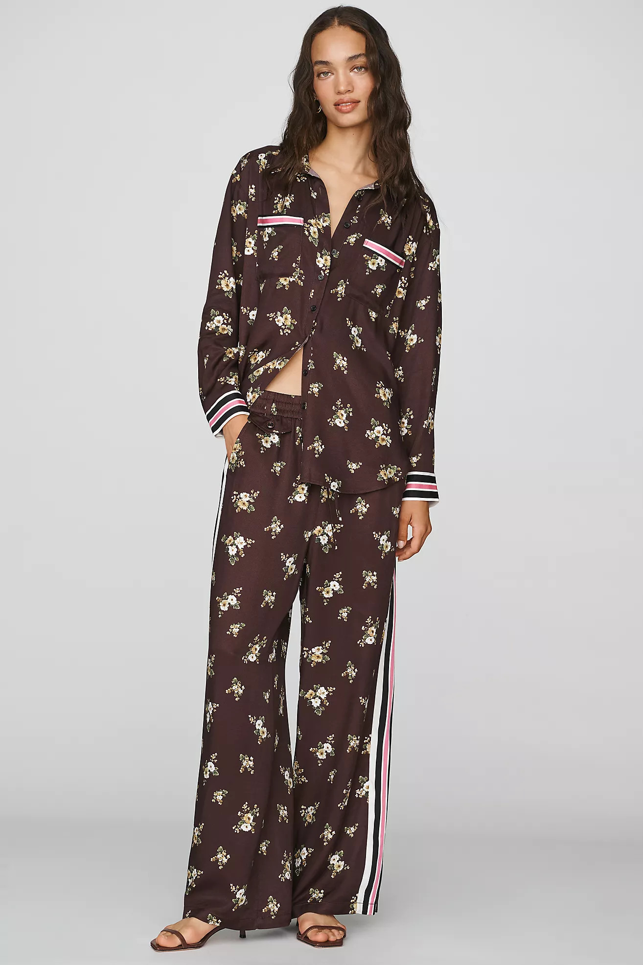 Brooklin Tie-Front Printed Pull-On Pants by Maeve | Anthropologie (US)