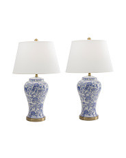 Set Of 2 Ceramic Blossom Table Lamps | TJ Maxx