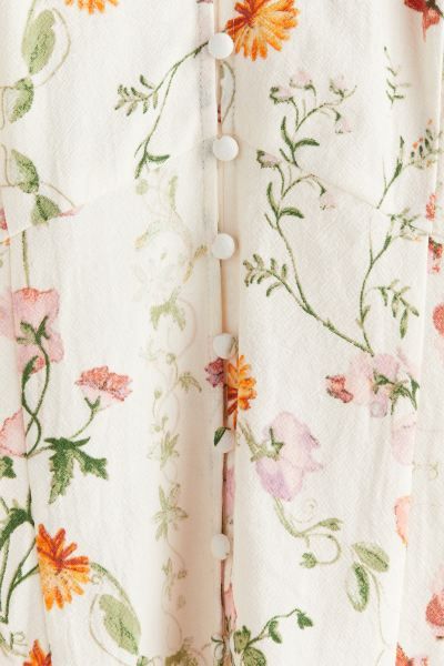 Button-front Dress - White/floral - Ladies | H&M US | H&M (US + CA)