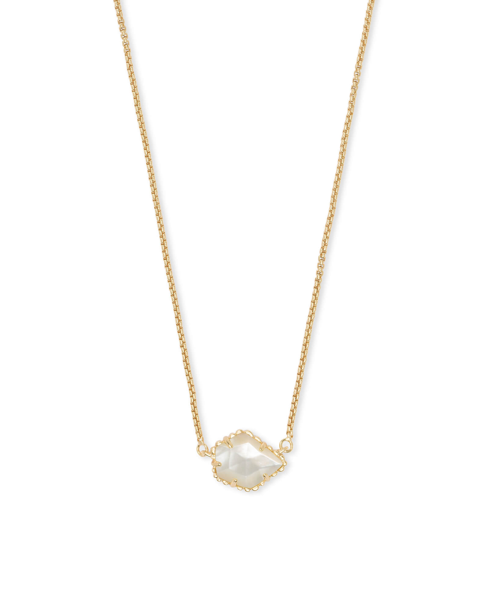 Tess Gold Small Pendant Necklace In Ivory Pearl | Kendra Scott
