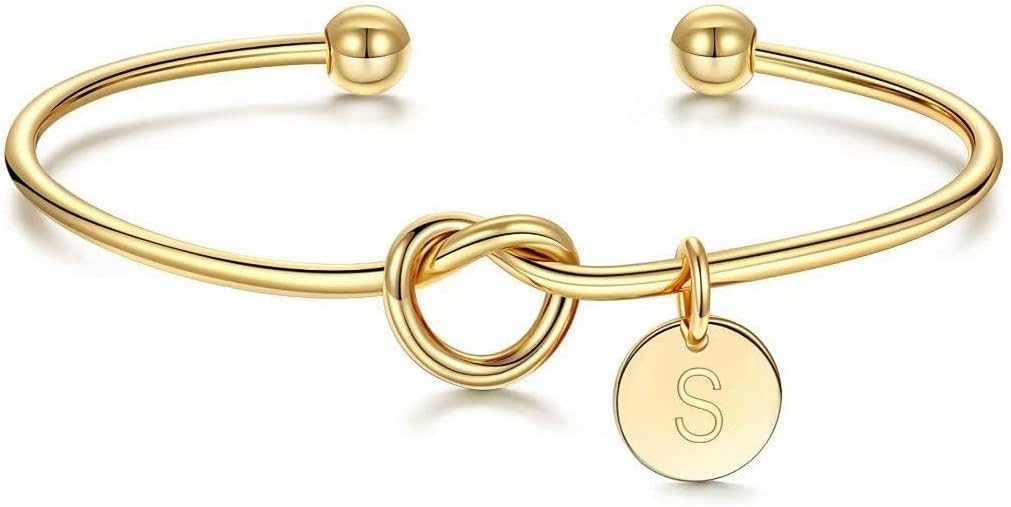 M MOOHAM Gold Initial Bracelets Gifts for Women Teen Girls - Dainty Tie the Knot Letter A-Z Initi... | Amazon (US)