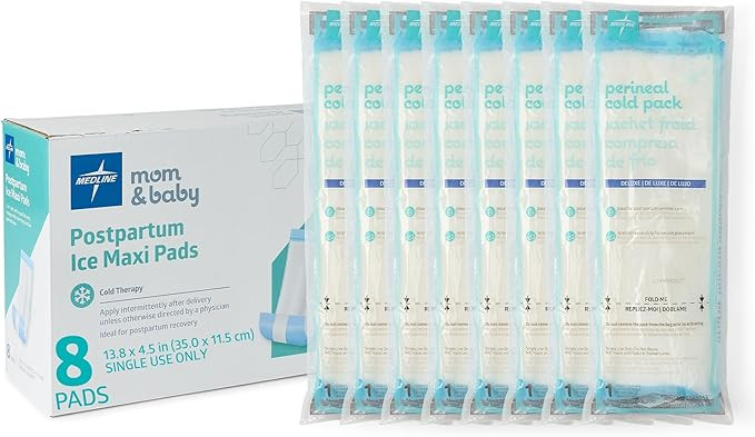 Medline 2-in-1 Absorbent Perineal Pad and Instant Cold Ice Packs for Postpartum Care (8 Count). R... | Amazon (US)