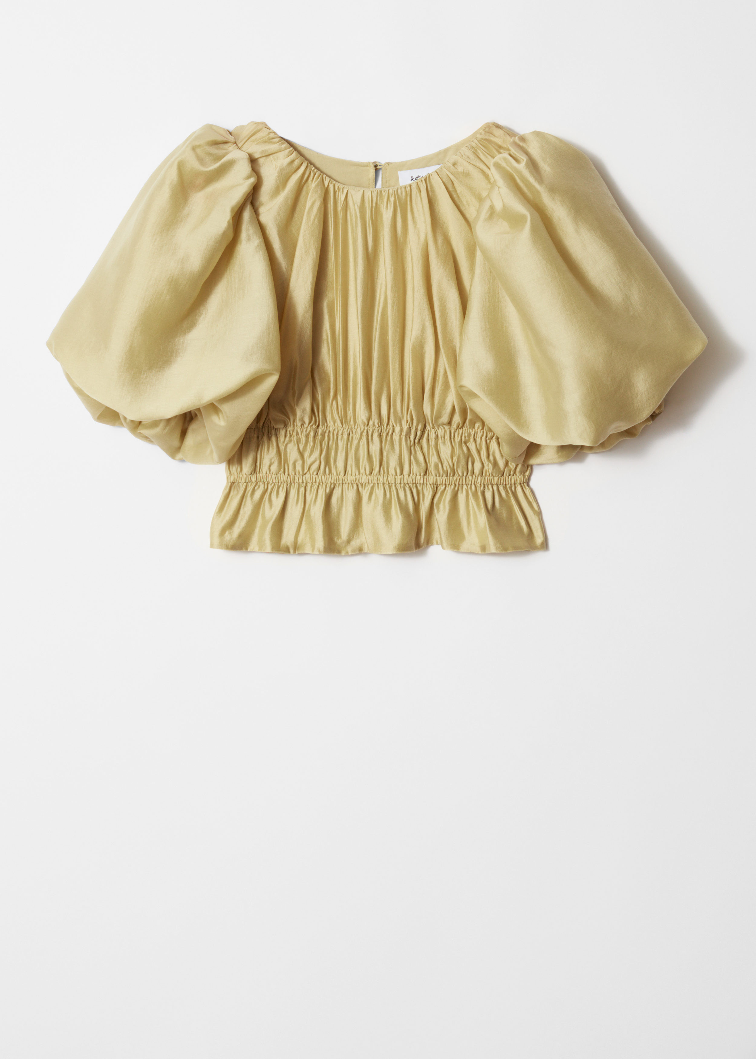 Geraffte Bluse mit Ballonärmeln - Gelb - & Other Stories DE | & Other Stories EU