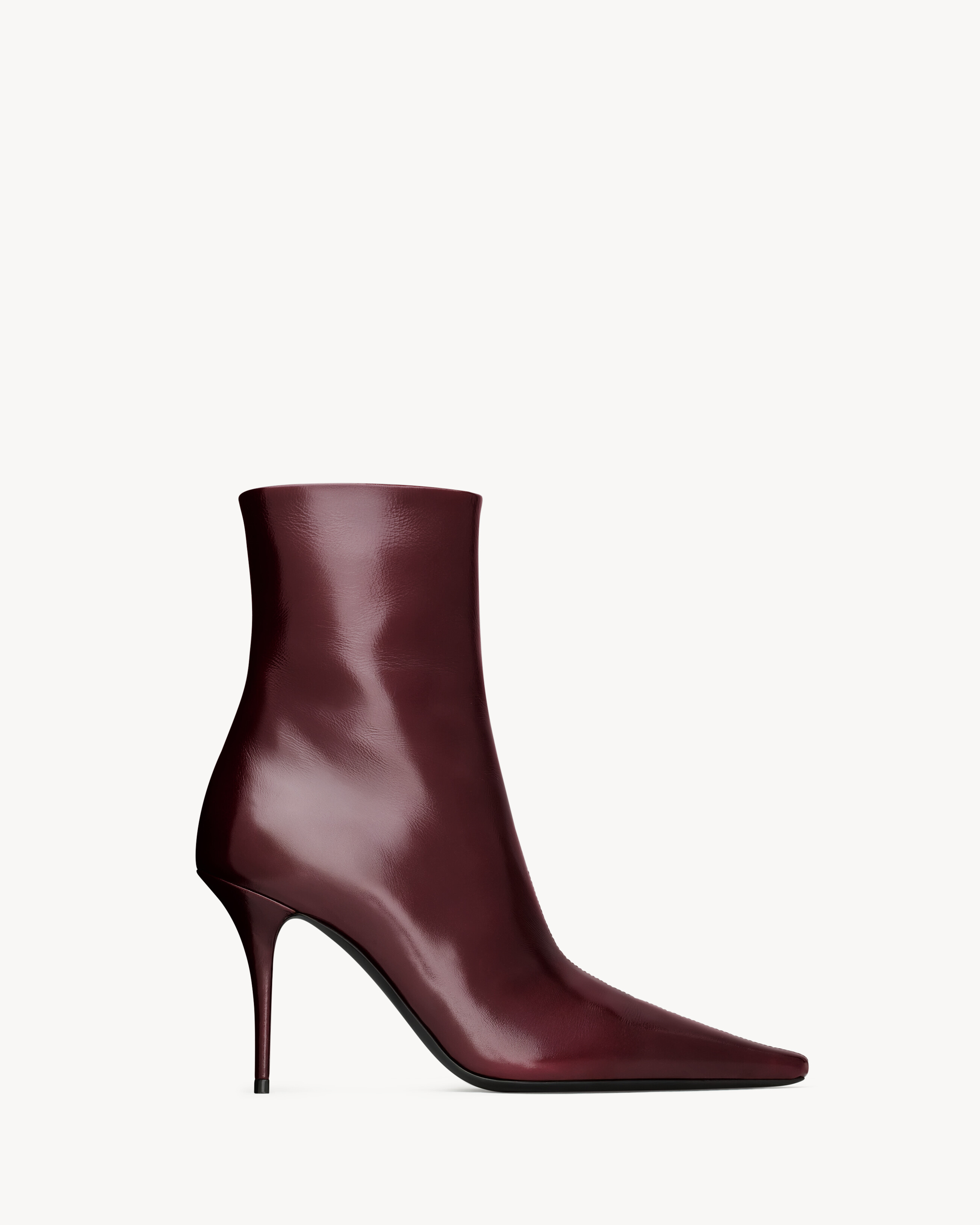 Saint Laurent Ashley Booties In Smooth Leather - Bordeaux - Women - 7 | Saint Laurent Inc. (Global)