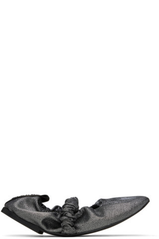 Silver Scrunchie Ballerina Flats | SSENSE
