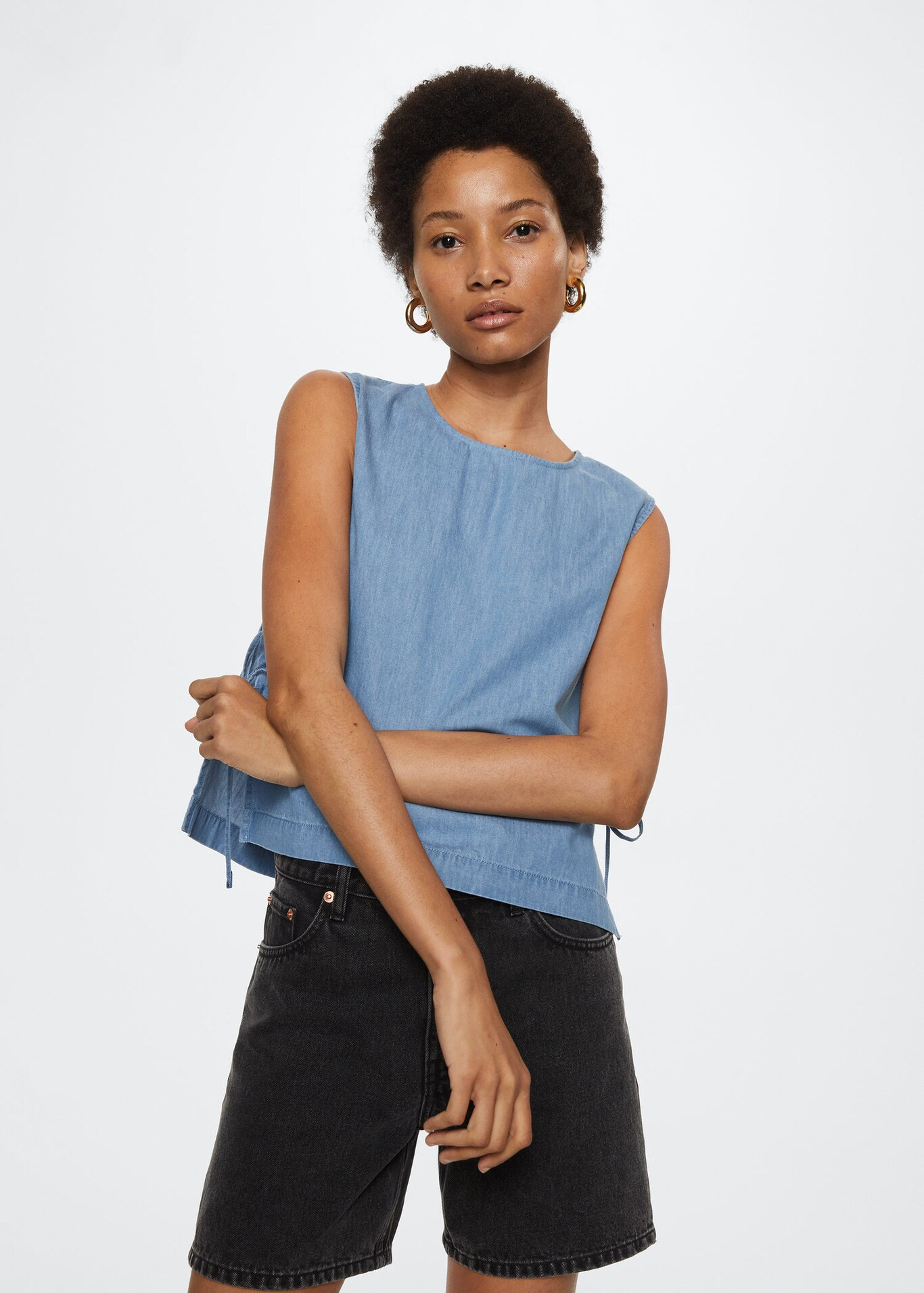 Tie cotton top | MANGO (US)