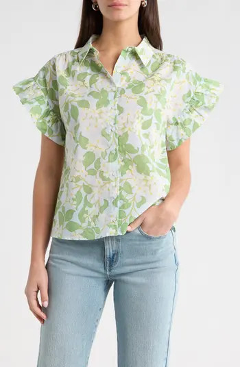 Kiany Floral Short Sleeve Button-Up Shirt | Nordstrom