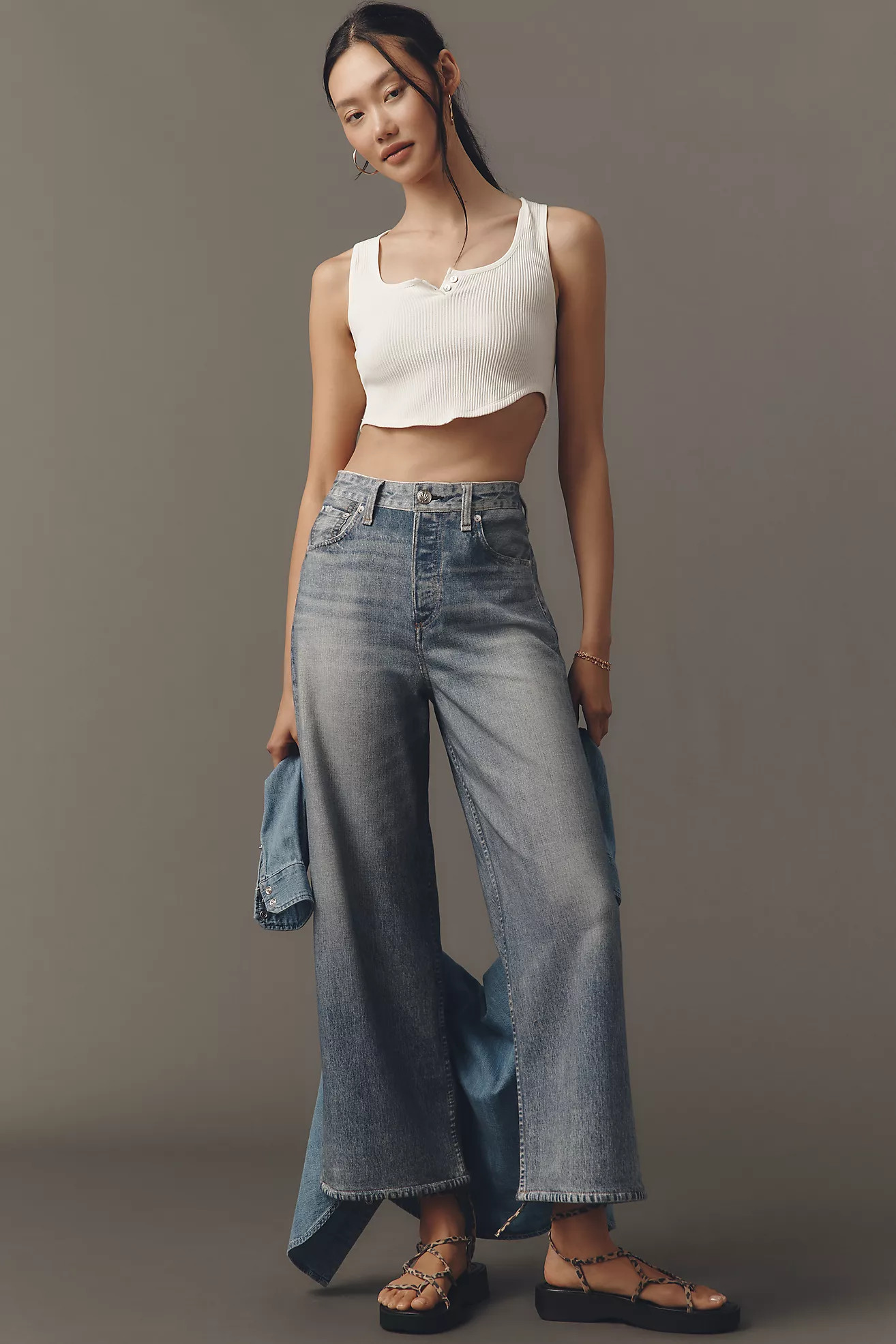 rag & bone Miramar Andi High-Rise Crop Wide-Leg Jeans | Anthropologie (US)