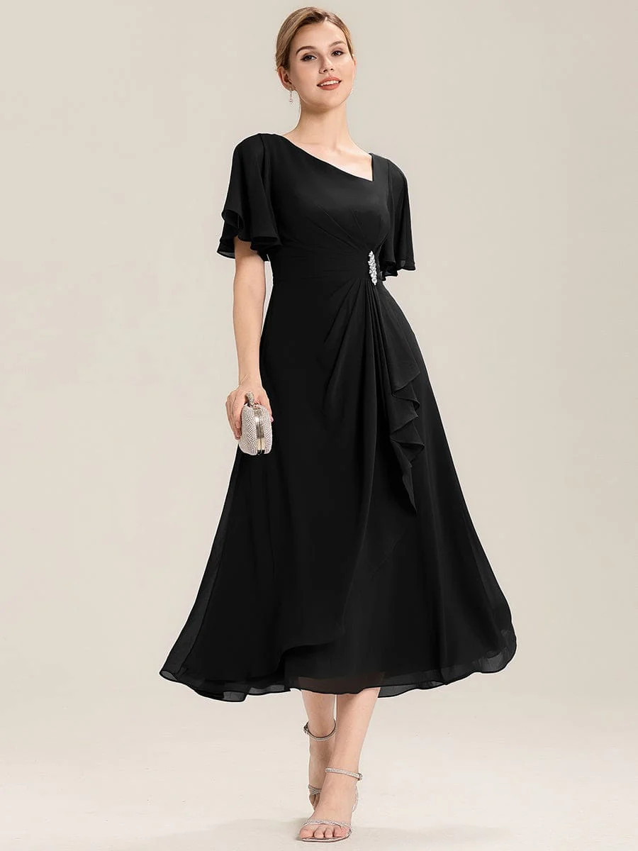 ever LILOU| Elegant Chiffon Ruffle Sleeve Formal Dress | Ever Pretty Garment Inc
