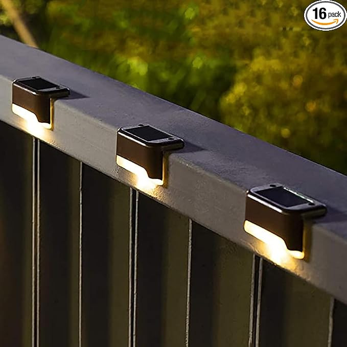 SOLPEX Solar Deck Lights Outdoor 16 Pack, Solar Step Lights Waterproof Led Solar lights for Outdo... | Amazon (US)