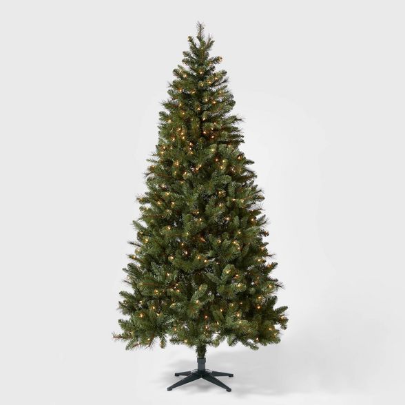 7.5ft Pre-lit Artificial Christmas Tree Douglas Fir Auto Connect Clear Lights - Wondershop™ | Target