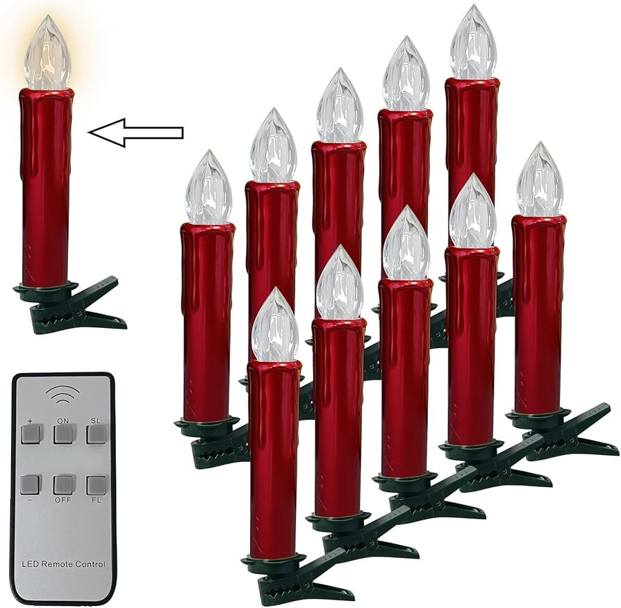 Candlesticks LED Taper Candle,Red Remote LED Candle Sticks Battery Operated Chandelier Flameless ... | Amazon (US)