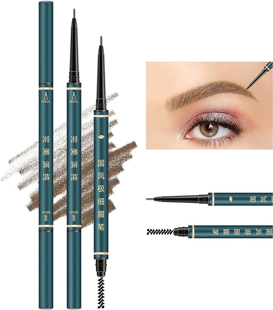 Thin Eyebrow Pencil,3 PCS Professional Waterproof Makeup Micro Brow Pencil,Brow Kit with Eyebrow ... | Amazon (US)