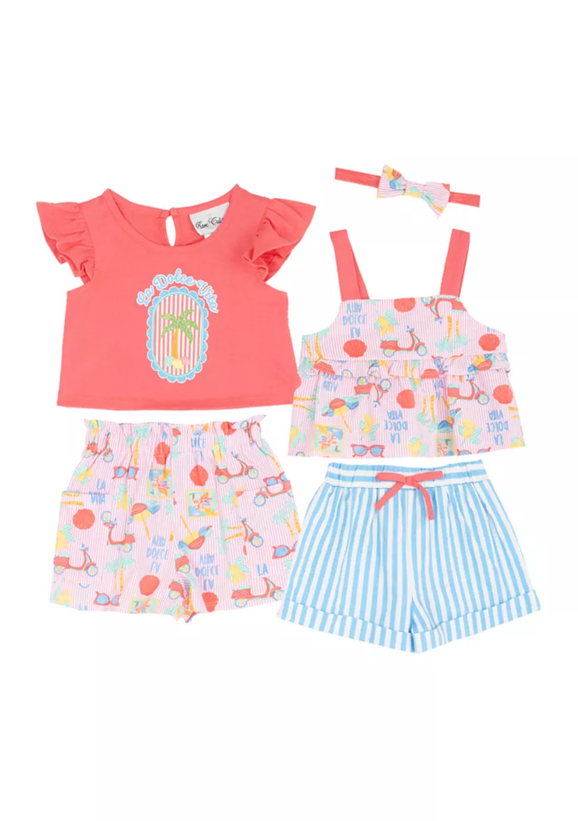 Baby Girls Summer Print Tops and Shorts Set | Belk