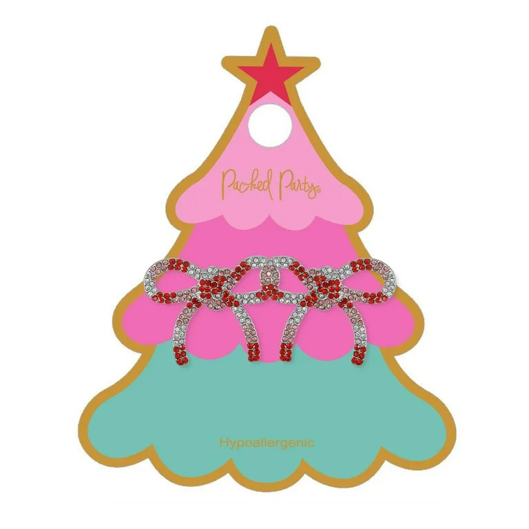 Packed Party Bow Candy Cane Earrings | Walmart (US)