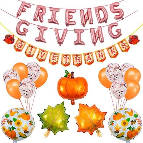Thanksgiving Party Decoration Set Friends giving Decorations Rose Gold Foil Letter 16 Inches Tall... | Amazon (US)
