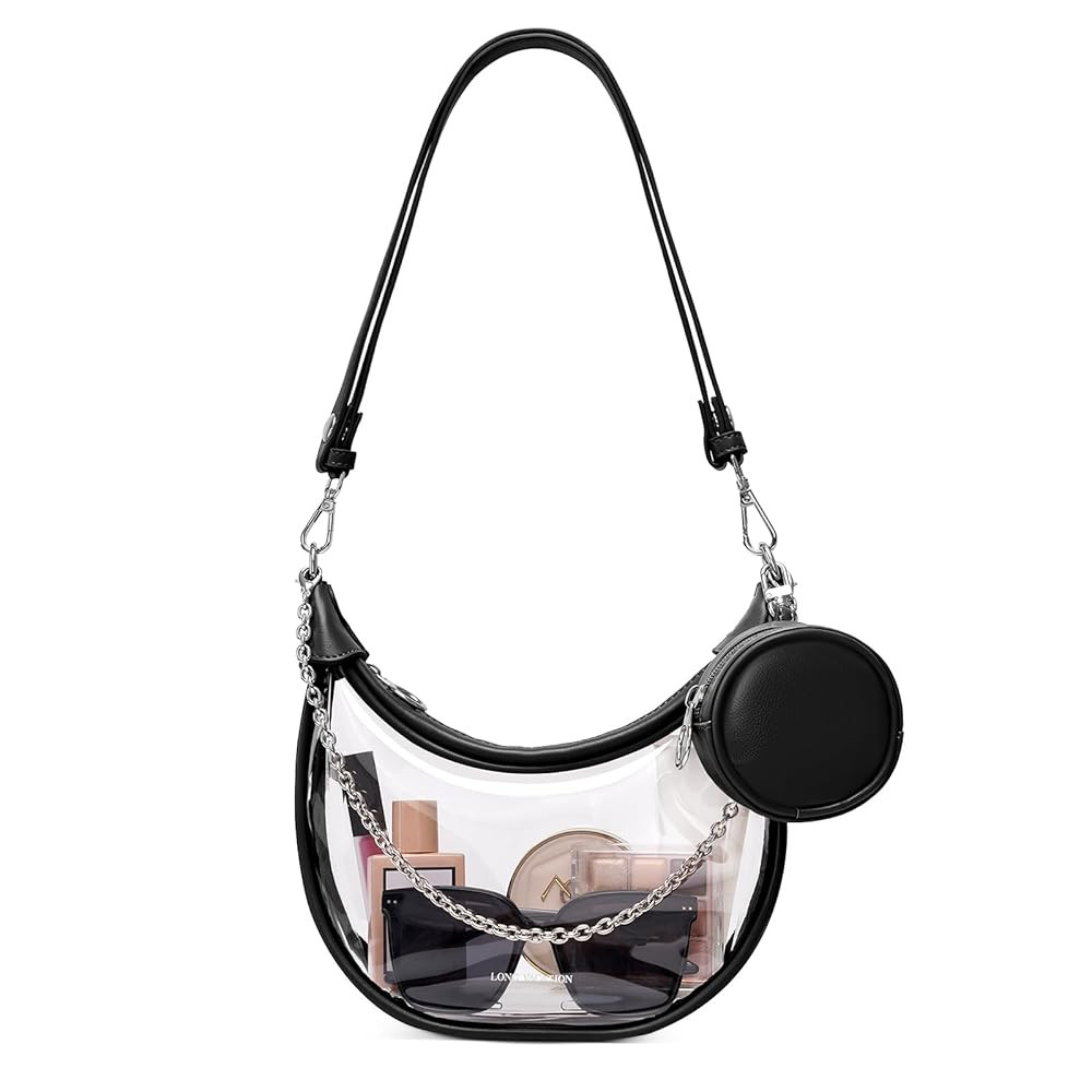 LONG VACATION Clear Bag for Stadium Events, Clear Purses for Women Stadium Crossbody, PVC Clear C... | Amazon (US)