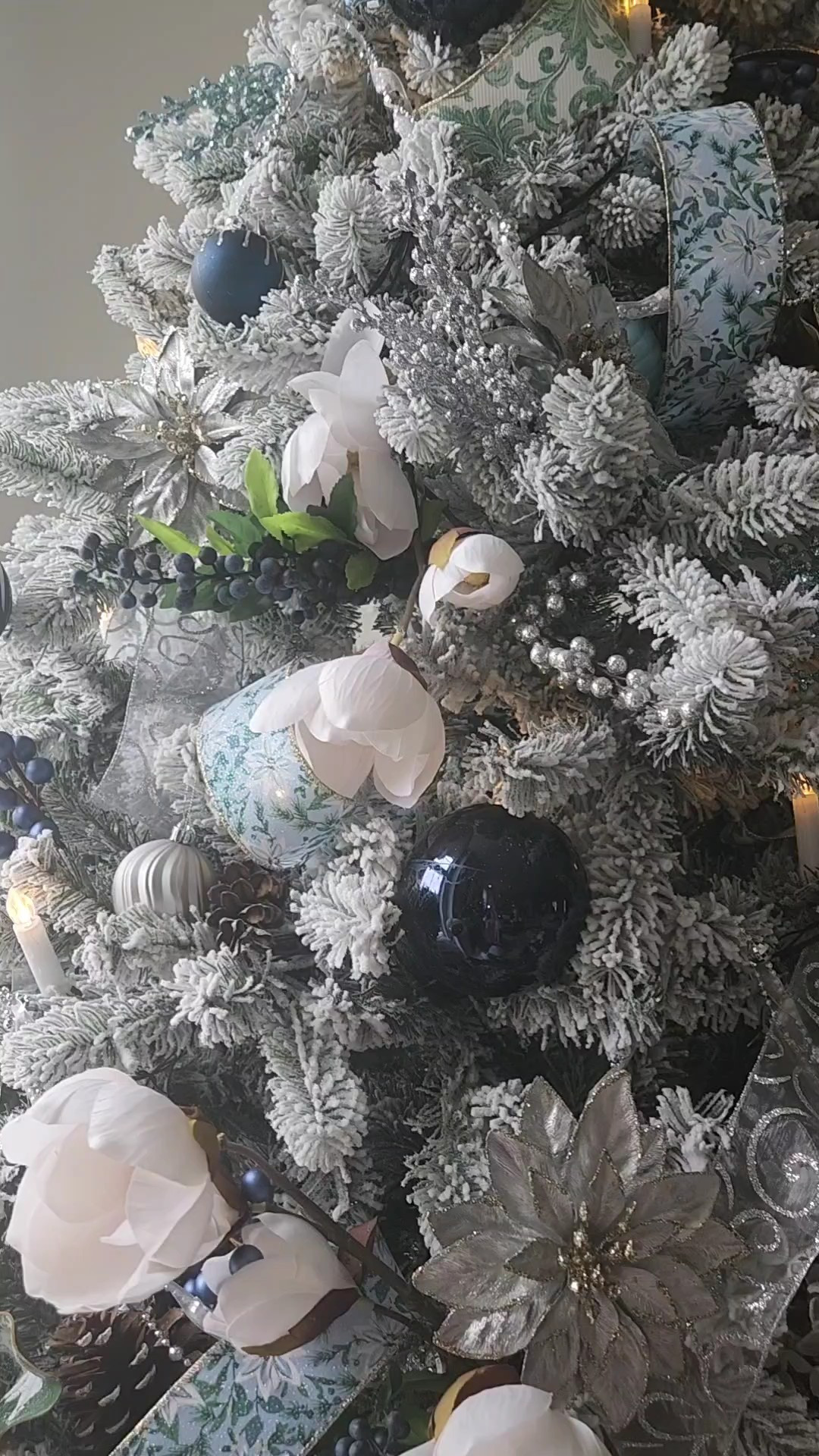 Christmas favorites! Best tree I've had.  King of Christmas 9ft King Flocked with 1100 led white lights.  Timer and 8 options. Full, easy to put up, flocking is gorgeous. Cedar Garland is full and great price.  I own the 9ft and 6ft garland. King of Christmas | Flocked Tree | Cedar Garland | Ornaments | christmas ribbon | blue and white christmas 

#LTKHoliday #LTKSeasonal #LTKHome