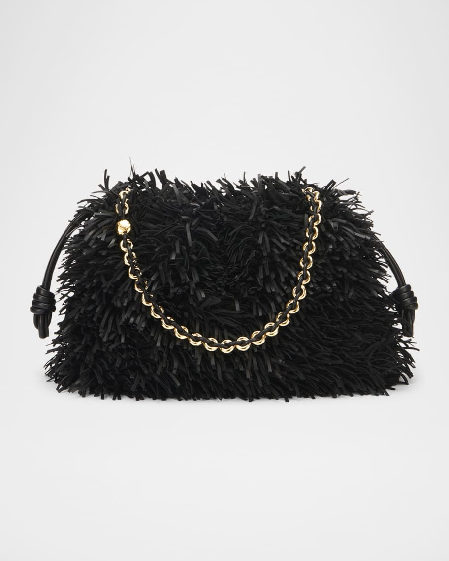 Loewe Flamenco Medium Clutch Bag in Fringed Leather | Neiman Marcus
