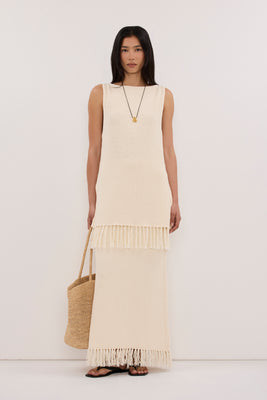 BENETTE NATURAL FRINGE TUNIC TOP | DISSH