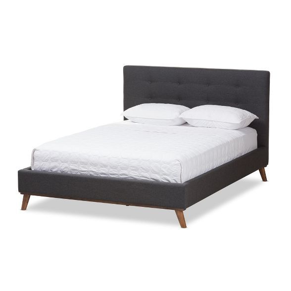 Valencia Mid - Century Modern Fabric Platform Bed - Baxton Studio | Target