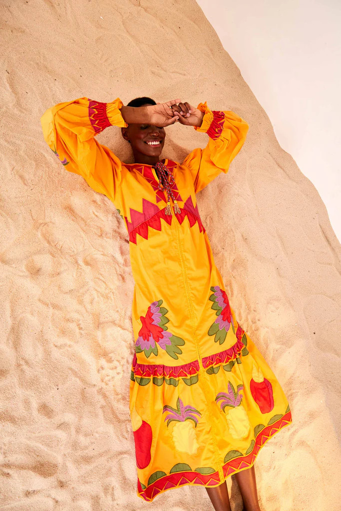 ORANGE PATCHWORK MAXI DRESS | FarmRio (US)