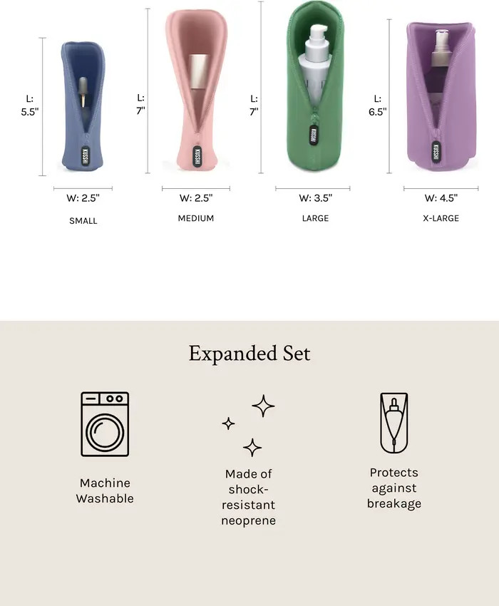 KUSSHI Set of 4 Travel Bottle Protectors | Nordstrom | Nordstrom