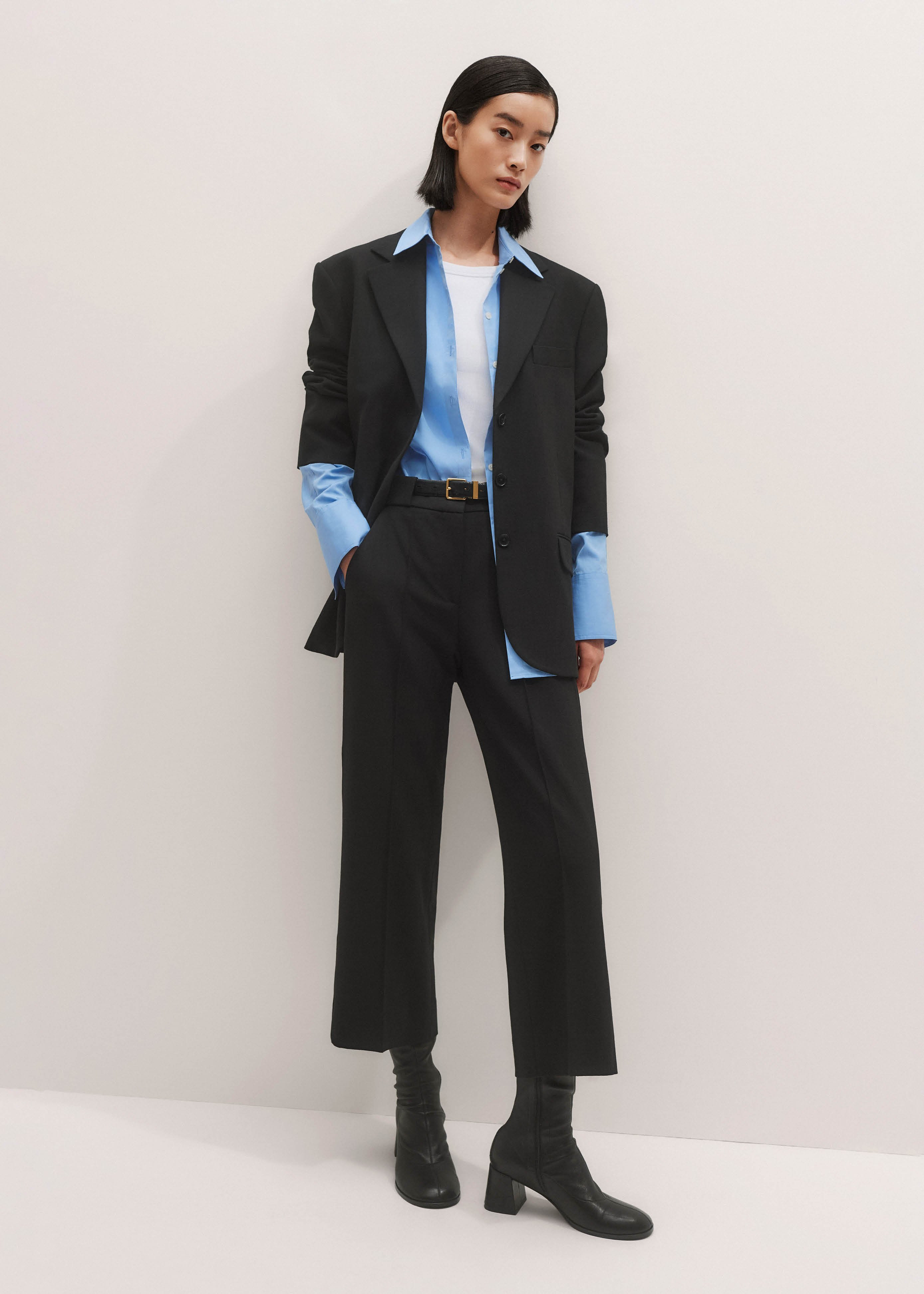 Tailored Straight Crop Trouser Viscose- Blend | ME+EM Global (Excluding US)