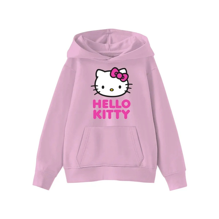 Hello Kitty Kids Graphic Fleece Hoodie with Long Sleeves, Sizes 6-18 | Walmart (US)