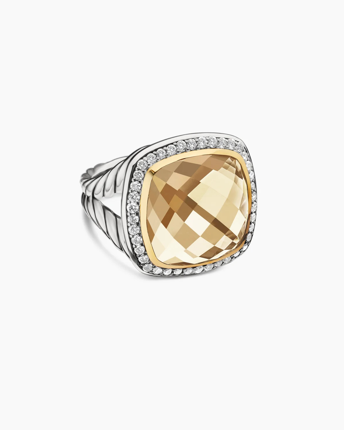 David Yurman | Albion Ring in Sterling Silver with 18K Yellow Gold and Diamonds, 14mm | David Yurman
