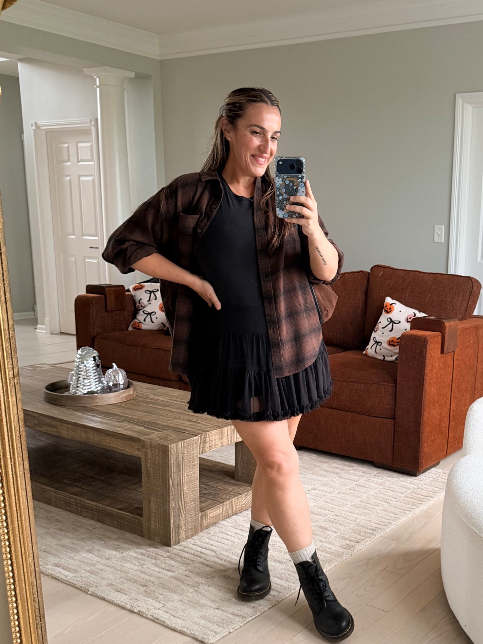 What I wore to the pumpkin patch! Wanted to be fall and cute but comfy! Size down in the flannel, I’m in a small. Skirt is tts I’m in a medium.

#LTKFindsUnder50 #LTKOver40 #LTKStyleTip