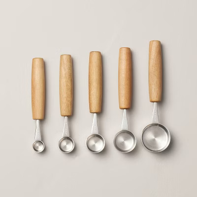 5pc Wood & Stainless Steel Measuring Spoons - Hearth & Hand™ with Magnolia | Target