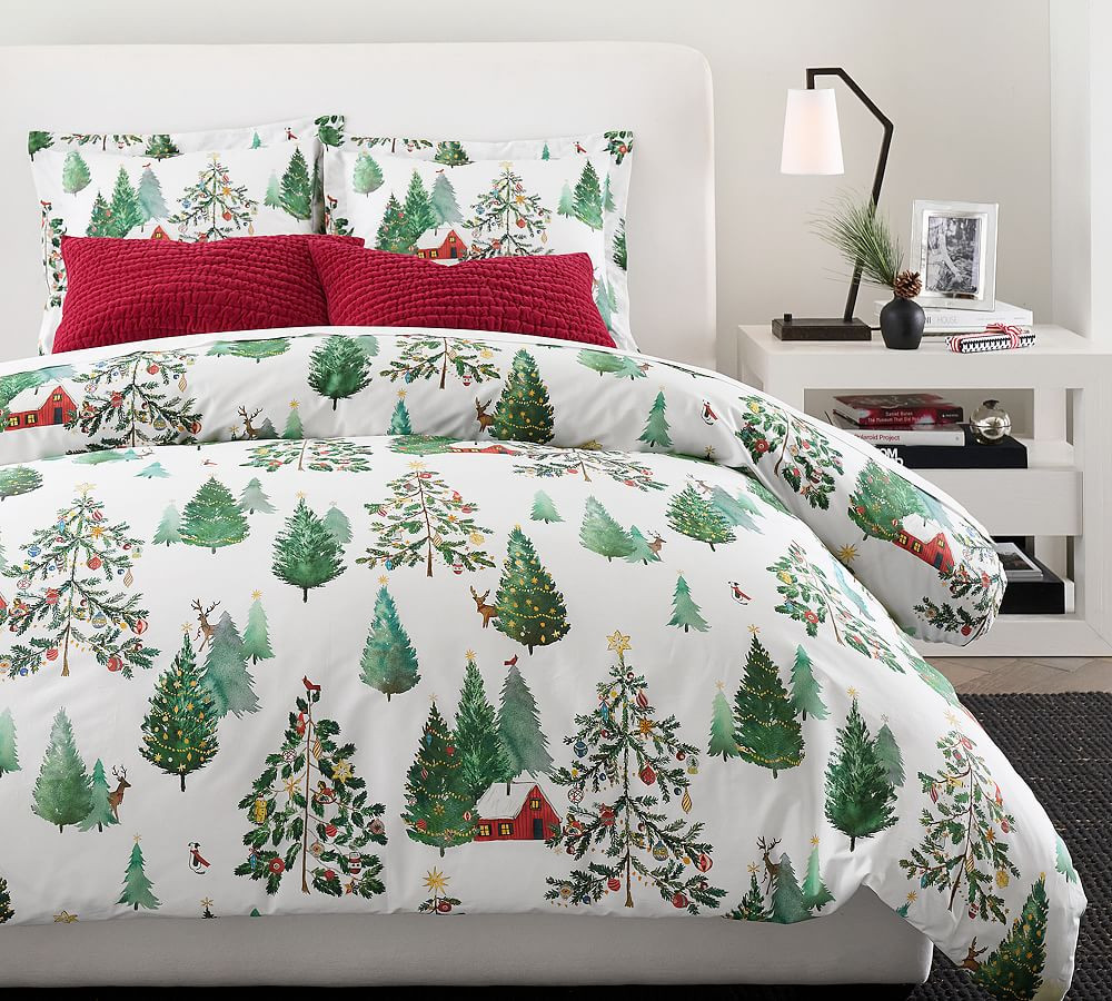 Christmas in the Country Percale Duvet Cover | Pottery Barn (US)