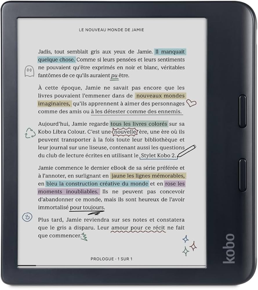 Kobo Libra Colour | eReader | 7” Glare-Free Colour E Ink Kaleido™ 3 Display | Dark Mode Optio... | Amazon (CA)