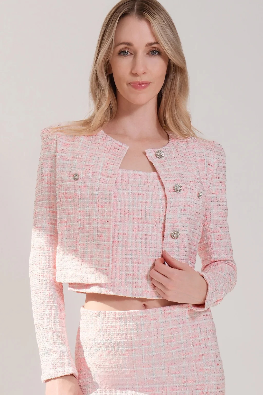 JULIETTE TWEED JACKET (PINK ROSE) | CHLOE COLETTE