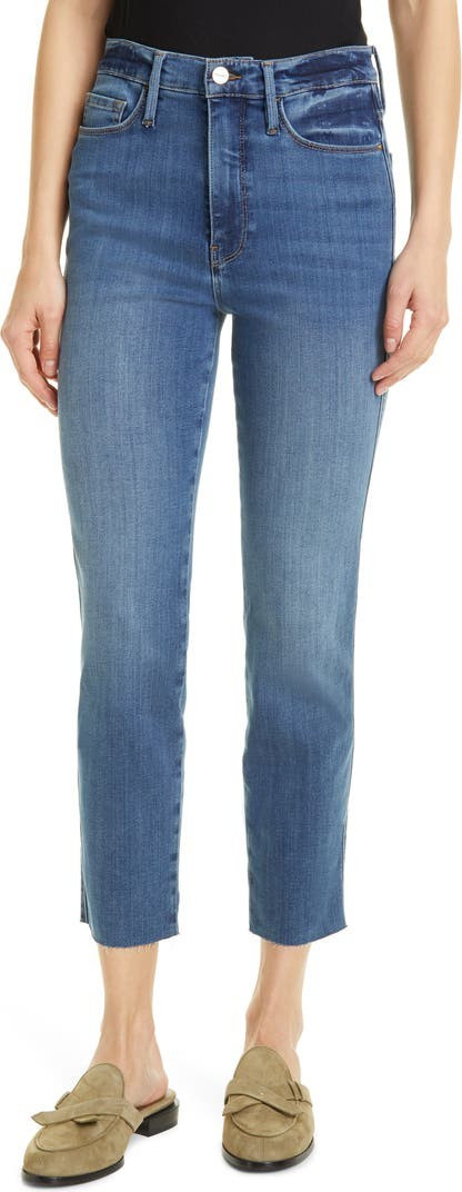 Le Sylvie Crop Straight Raw Edge Jeans | Nordstrom | Nordstrom