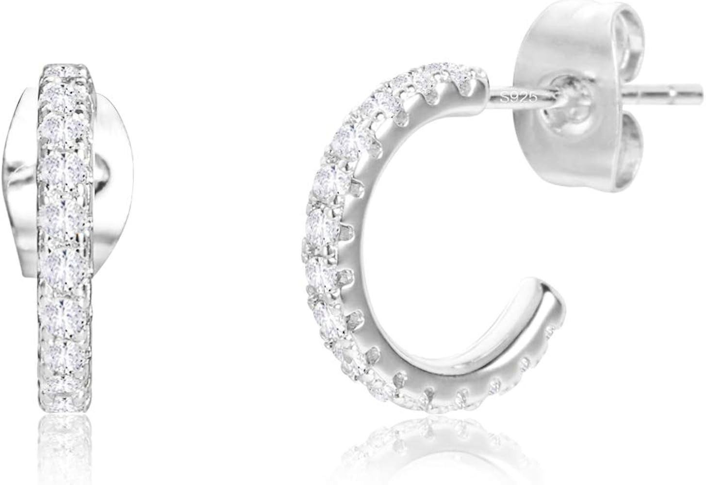 Small Open Hoop Earrings for Women Hypoallergenic Sterling Silver Hoops Open Hoop Earrings | Amazon (US)