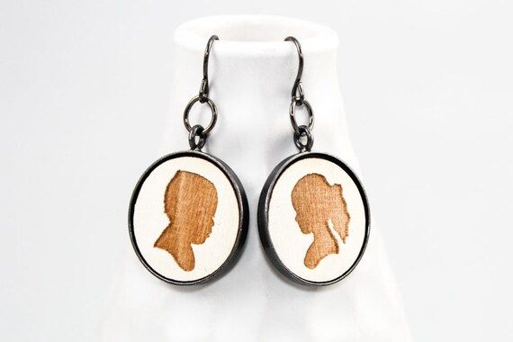 Children's Silhouette Portrait Dangle Earrings - Personalized Jewelry - Gift Idea Keepsake | Etsy (US)