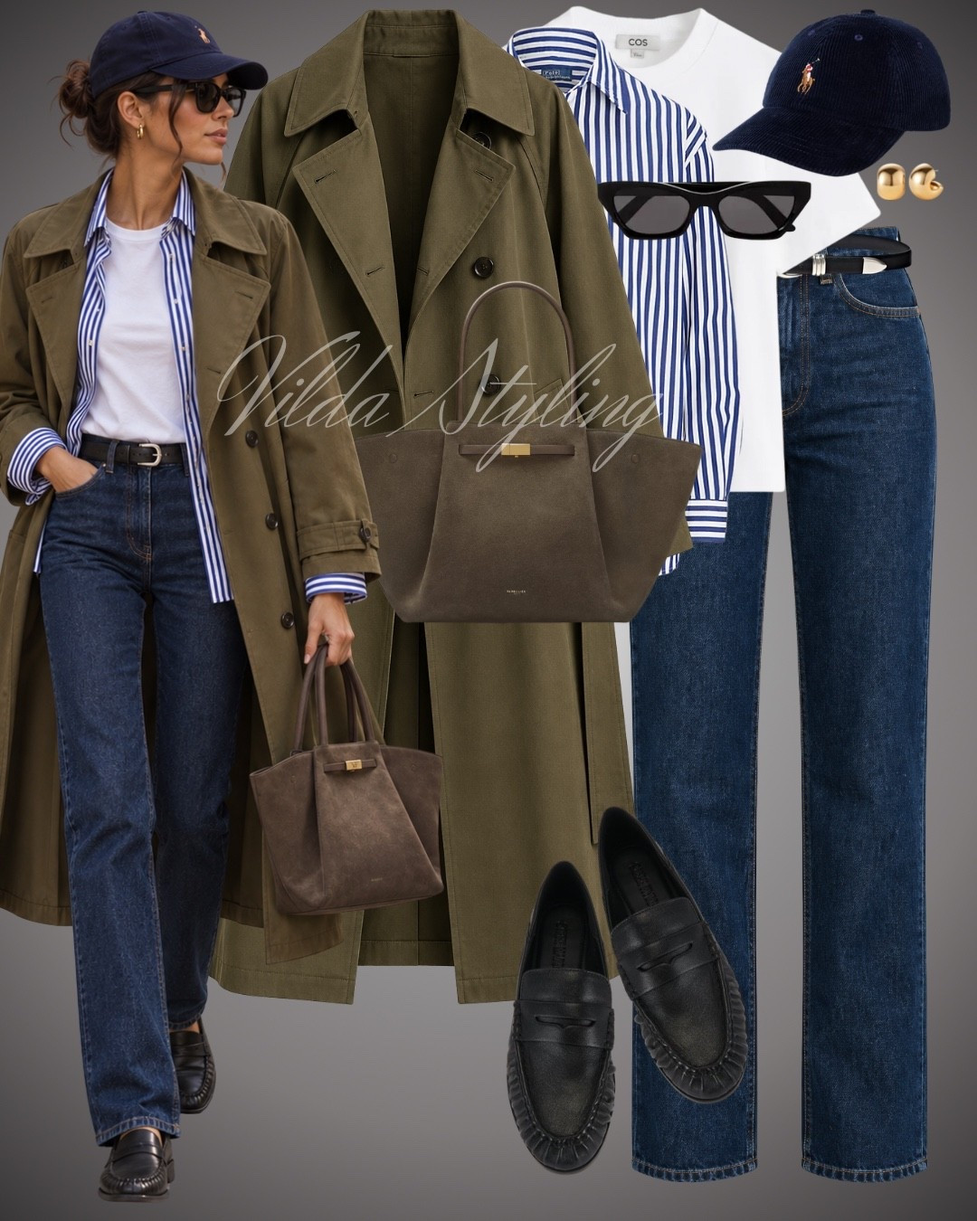 Effortlessly chic.🍂
a structured olive trench, crisp striped shirt, and your favorite dark-wash denim. 
#LTKFinds #ootd #neutralstyle #capsulewardrobe

#LTKautumn #LTKjeans #LTKstyletip