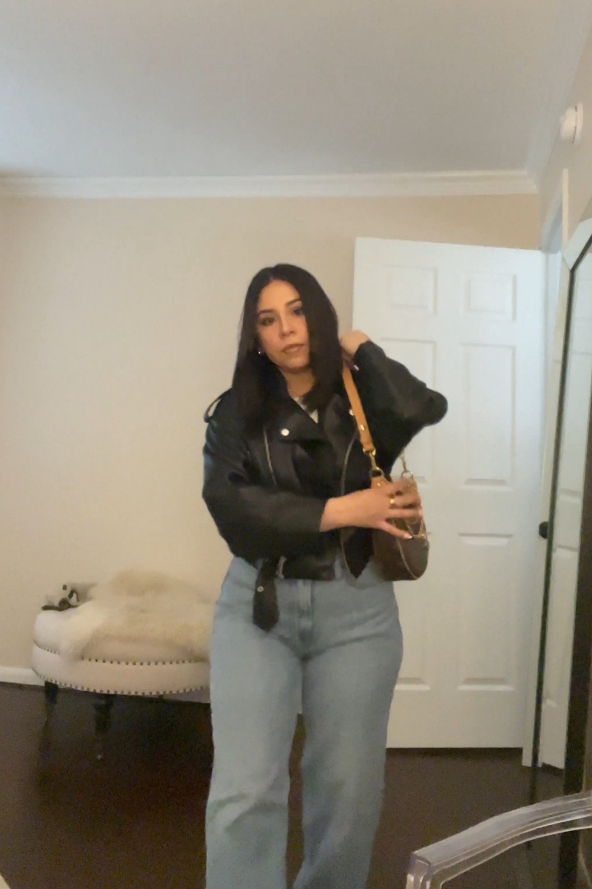 Shopping casual outfit idea 
White tee: small 
Abercrombie curve love jeans: 26 short 
Black adidas sambas. 4.5 men 
White ankle socks 
Gold oura ring 
Louis Vuitton monogram loop 

#LTKFindsUnder100 #LTKSeasonal #LTKStyleTip