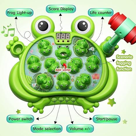 HopeRock Toys for 2 3 4 5 Year Old Boy,Toddler Toys Age 2-4, Whack A Frog Game,with 5 Modes,45 Le... | Amazon (US)