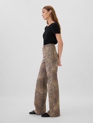 High Rise Wide-Leg Leopard Jeans | Gap Factory | Gap Factory