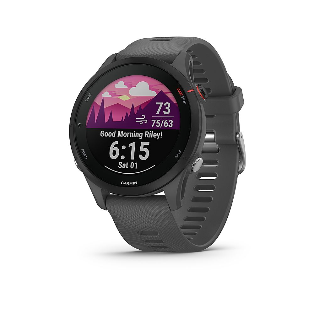 Garmin Forerunner 255 GPS Smartwatch 46 mm Fiber-reinforced polymer Slate Gray 010-02641-00 - Bes... | Best Buy U.S.